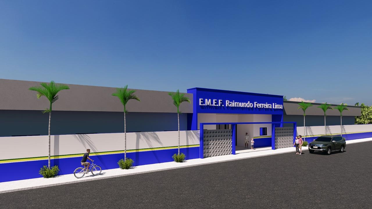 Escola Raimundo Ferreira Lima será construída do zero e atenderá mais de 700 alunos em São Geraldo do Araguaia.